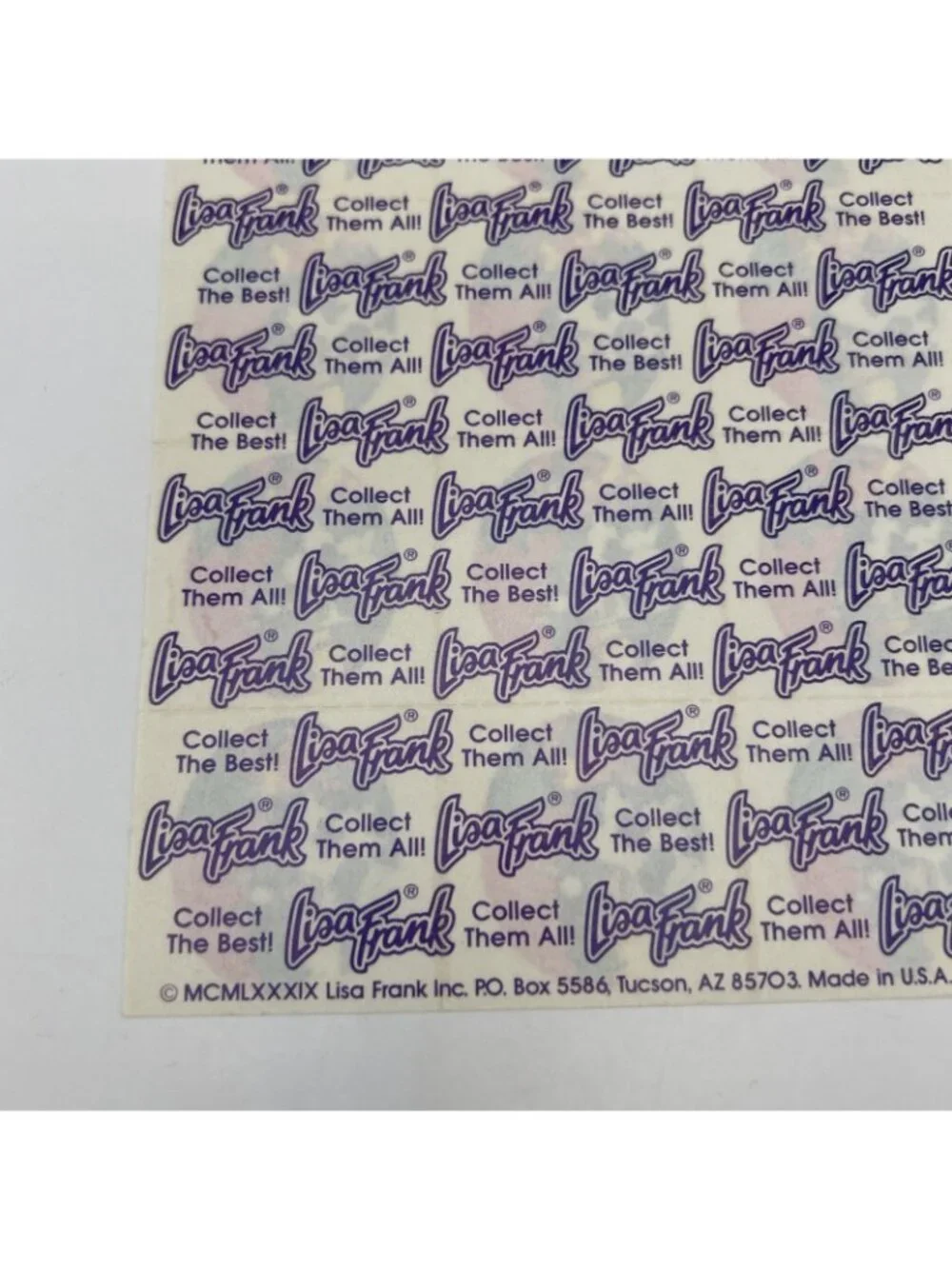 Lisa Frank #S112 FLOWER COWS PALM TREE FULL SHEET Stickers RARE VINTAGE Pink Fun
